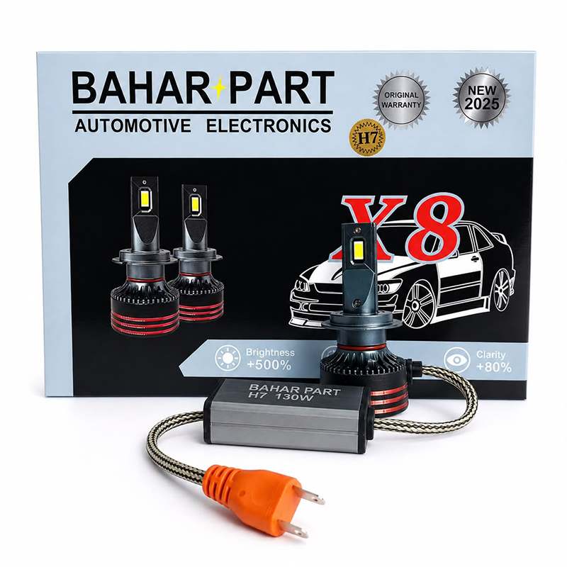 هدلایت مدل X8 پایه H7 پرشیایی دو خار