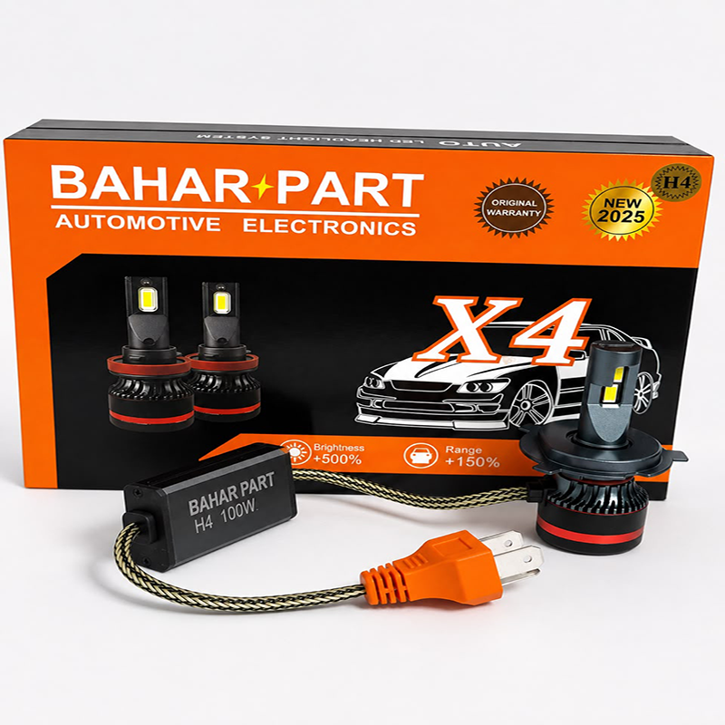 هدلایت مدل X4 پایه H4 سه خار نارنجی